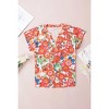Women's Floral Split Neck Top - Shewin Inc. - 4 of 4