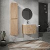 Vynxaria 24 in. Single Wall-Mounted Imitation Oak Plywood Bath Vanity with White Resin Top KD-PACKING Ready to Assemble - 4 of 4
