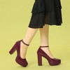 Allegra K Women's Platform Ankle Strap Chunky Heel Mary Janes Pumps - 2 of 4