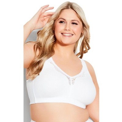 Avenue Women's Comfort Cotton Wire Free Lace Bra