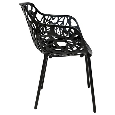 Devon Black Aluminum 5-Piece Outdoor Dining Set with Glass Top