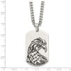 Black Bow Jewelry Mens Stainless Steel Antiqued & Polished Eagle Dog Tag Necklace, 22 In - 4 of 4