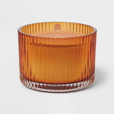 2 Wick Ribbed Glass Vanilla Pumpkin Candle 13oz - Threshold™