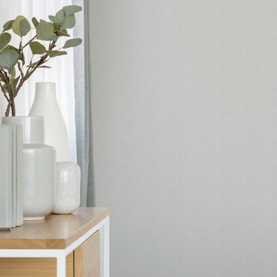 Linen Flat White Non-Pasted Removable Wallpaper