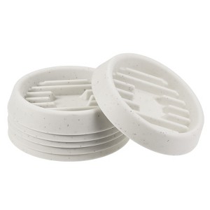 Unique Bargains Indoor Outdoor Plastic Waved Base Round Flower Drip Tray Plant Pot Saucer 3.5" Gray 6 Pcs - 1 of 4