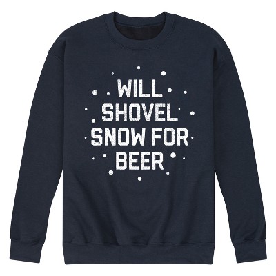 Men's - Instant Message - Will Shovel Snow For Beer Christmas Graphic Fleece Sweatshirt