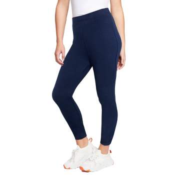 Jessica London Women's Plus Size Everyday Legging, 22/24 - French Blue Glen  Plaid : Target