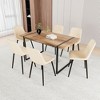 NicBex Dining Room Table Set for 6 Morden Dining Table Set with Walnut MDF Tabletop, Metal Legs and 6 Suede Chairs for Home Office - image 3 of 4