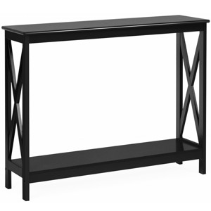 Tangkula Industrial 2-Tier Console Table X-Design Bookshelf Narrow Accent Table - 1 of 4