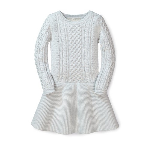 Hope & Henry Girls' Cable Sweater Dress With Ribbed Skirt, Toddler : Target