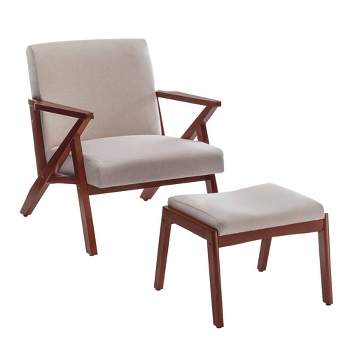 Breighton Home Take a Seat Cliff Mid-Century Modern Accent Lounge Armchair with Ottoman