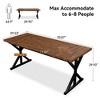 Vipbear Farmhouse Dining Table for 6 People,70.8 Inch Rectangular Wood Dining Table, Rustic Kitchen Table with Heavy Duty Metal Legs for Dining Room - 2 of 4
