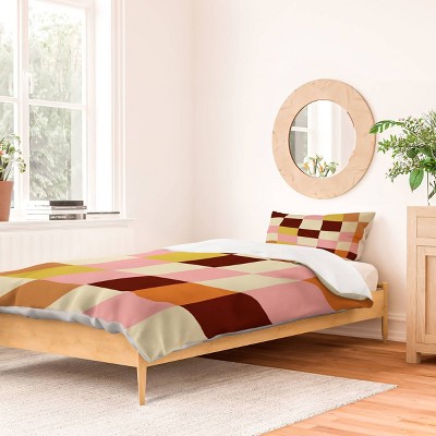Deny Designs 2pc Twin/Twin Extra Long Gigi Rosado Tiles Duvet Cover and Pillow Sham Set Cream: 300 Thread Count, Woven Polyester