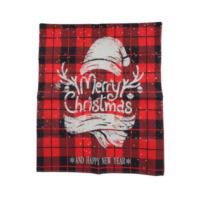 Unique Bargains Dining Chair Slipcover Linen Red Black 22.83"x19.29" 1 Pc