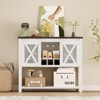 CuisinSmart Kitchen Buffet Sideboard, Wine Bar Cabinet with Sliding Barn Door, Coffee Cabinet with Wine Rack, for Living Room Dining Room - 3 of 4