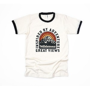 Simply Sage Market Women's Inspired By Adventure Short Sleeve Ringer Tee - 1 of 3
