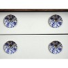 HomeRoots Set of Eight Blue And White Ceramic And Metal Drawer Pull Knobs - 2 of 4