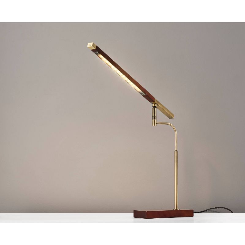 LED Barrett Desk Lamp Walnut/Brass (Includes LED Light Bulb) - Adesso, 5 of 10