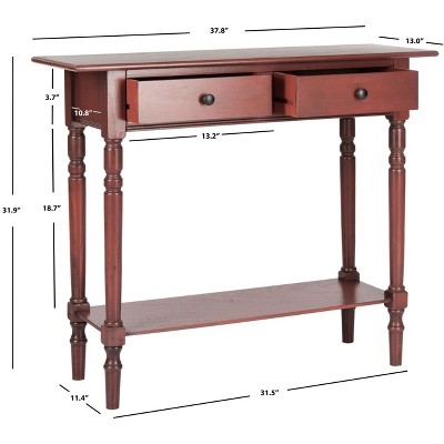 Rosemary Red Pine Wood 2-Drawer Console Table