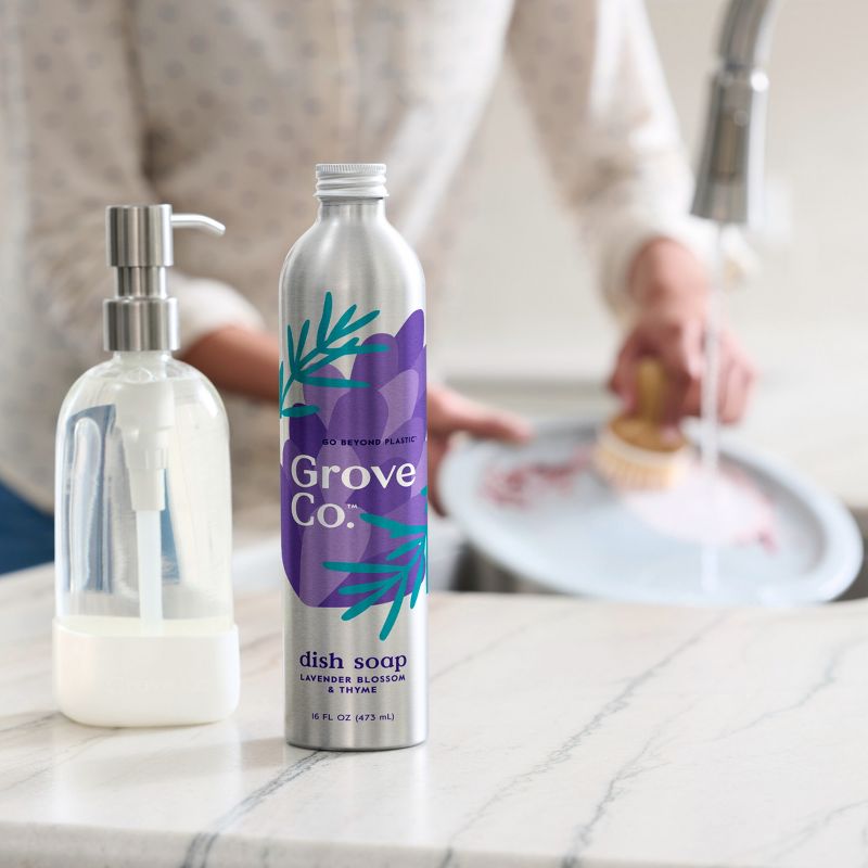 Grove Co. Lavender &#38; Thyme Ultimate Dish Soap Refill in Aluminum Bottle - 16 fl oz, 5 of 12