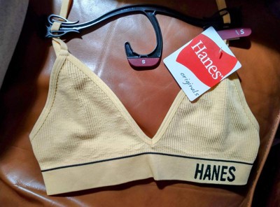 Hanes Originals Women's Ribbed Seamless Triangle Bra Mhb005 - Gold : Target