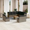 vidaXL Patio Sofa Set with Cushions Outdoor Furniture 12 Piece Poly Rattan - Gray - 2 of 4