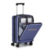 Hynes Eagle Carry on Luggage Airline Approved,  20 Inch Luggage with Front Compartment, Double Spinner Wheels, Blue - 4 of 4