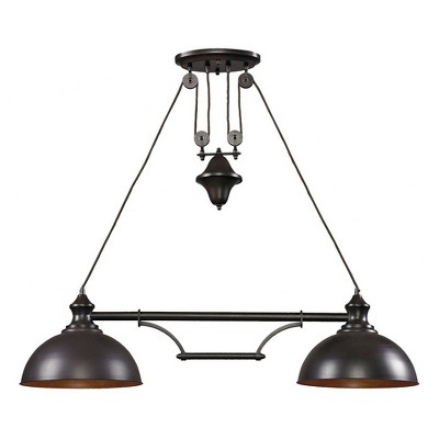 Elk Home Farmhouse 2 - Light Island Pendant Light in  Oiled Bronze