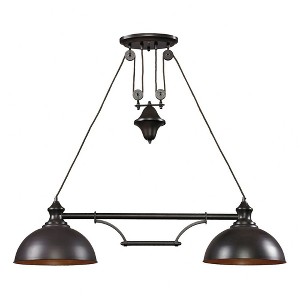 Elk Home Farmhouse 2 - Light Island Pendant Light in  Oiled Bronze - 1 of 3