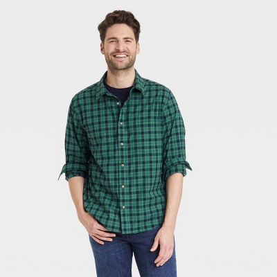 Men's Standard Fit Poplin Long Sleeve Button-Down Shirt - Goodfellow & Co™