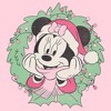 Juniors Minnie Mouse Adorable Christmas Wreath Pose T Shirt - 2 of 4