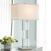 Pacific Coast Lighting Aurora 29 3/4" Tall Modern End Table Lamp Silver Clear Polished Nickel Finish Crystal Single White Shade Living Room Bedroom - 2 of 4