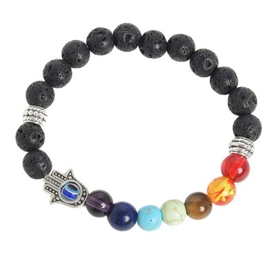 SOHI Women's Black Hamsa Beaded Bracelet