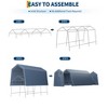 10'*15' Outdoor Storage Shed, Heavy Duty Carport with Roll-Up Door-Waterproof Portable Garage for Motorcycle, Tools, All-Weather Protection.gray - 4 of 4