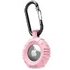 Vena Round TPU Case for Apple AirTag Holder Keychain Cover With Keychain Ring, Pink - 3 of 4