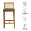 Modway Monarch Wood Counter Stool with Cane Rattan Back and Padded Seat - 2 of 4