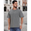 INSPIRE CHIC Men's Retro Distressed Crew Neck Short Sleeve Solid T-Shirts - 4 of 4