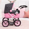 Trendy Doll Pram-Black & Pink W/ Hearts Dolls 18" - 4 of 4