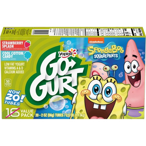 Yoplait Go-Gurt Strawberry/Cotton Candy Low Fat Kids' Yogurt - 40oz/20ct - image 1 of 3