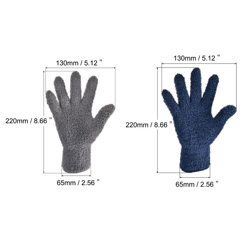Unique Bargains Dusting Cleaning Gloves Microfiber Mittens for Plant Blinds Lamp Window, 2 of 7