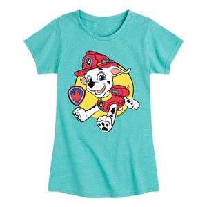 Girls' - Paw Patrol - Marshall Fire Fighter Sketch Fitted Short Sleeve Graphic T-Shirt - 1 of 4