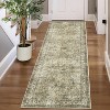 Acekool Vintage Runner Rug - 2x8 Non-Slip Washable Carpet in Brown & Green - 3 of 4