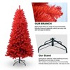 SEVOBAL Artificial Trees 5FT Red Christmas Tree Pre-Lit Green Christmas Tree with 624 Tips, Artificial Christmas Tree, Red, 33"*9"*60" - 3 of 4