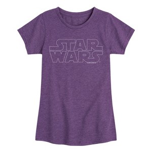 Girls' - Star Wars - Logo Outline Fitted Short Sleeve Graphic T-Shirt - 1 of 3
