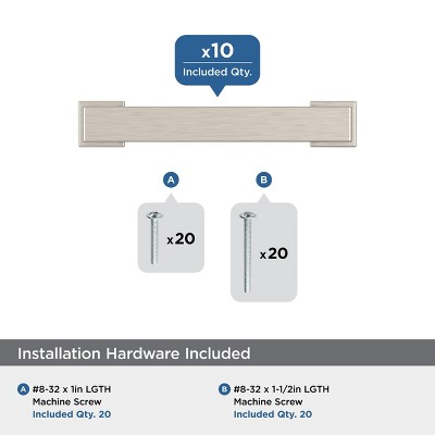 Satin Nickel Brushed Modern Cabinet Pulls with Mounting Hardware