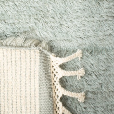 Casablanca Blue Hand-Knotted New Zealand Wool Shag Rug 4' x 6'