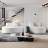 109" Modern Sectional Curved Couch, Upholstered 4-Seater Sofa with 2 Throw Pillows,Luxury Chenille Boucle Couches with High-Density Foam - 2 of 4