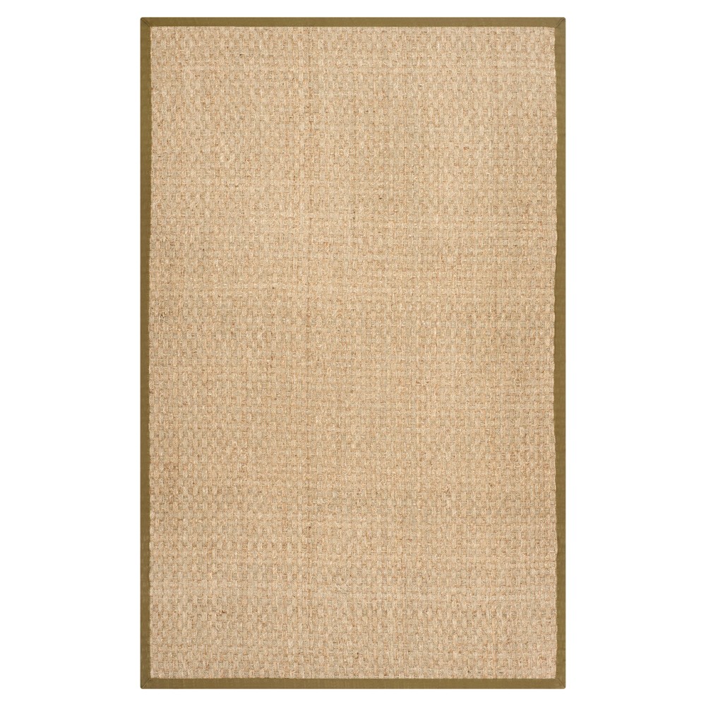 3'x5' Basket Weave Accent Rug Natural/Olive - Safavieh