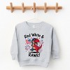 The Juniper Shop Red, White and Rawr Toddler Sweatshirt - 4T - Heather Grey - 2 of 4