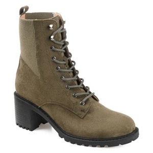 Journee Collection Womens Kassia Lace Up Stacked Heel Booties - 1 of 4